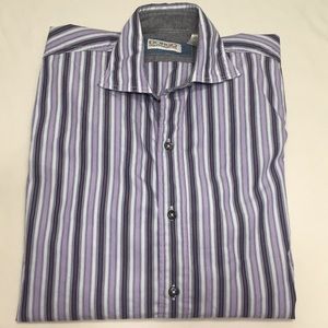 Borgo ognissanti28 men's shirt lilac stripes M